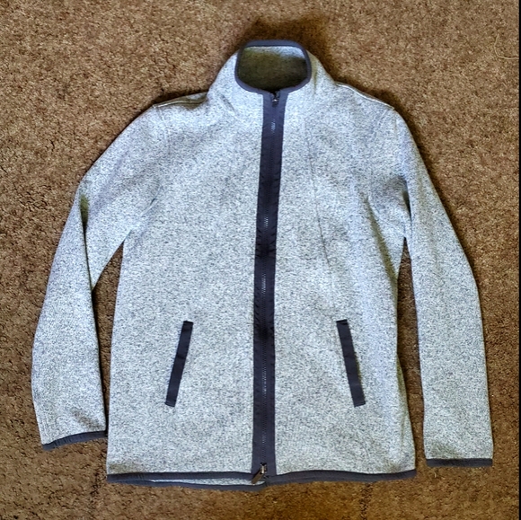 lululemon athletica Tops - Lululemon Light Grey Fleece Zip Up Jacket 8